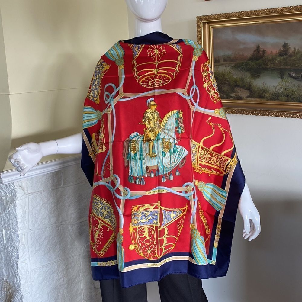 Authentic Les Muserolles HERMÈS© Carre Large Silk Scarf - Picture 14 of 16